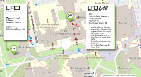 Wegbeschreibung zum LFO und zum LFO-Lab