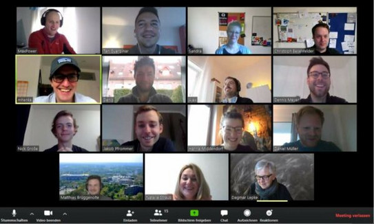 Screenshot einer Zoom-Sitzung des Lehrstuhl-Teams